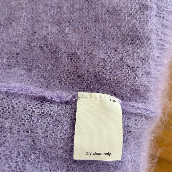 J Crew Deep Purple Mohair Blend Cardigan with Full Zip Turtle Neckline Size L - Picture 3 of 7